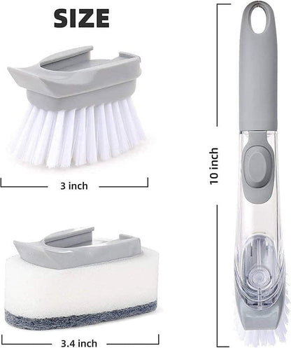 Medium White Liquid Dispenser Kitchen Cleaning Brush