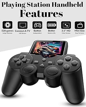 Handheld Game Console for Kids 520 Retro Video Games Classic Rechargeable Console with TV Support Kids Video Game