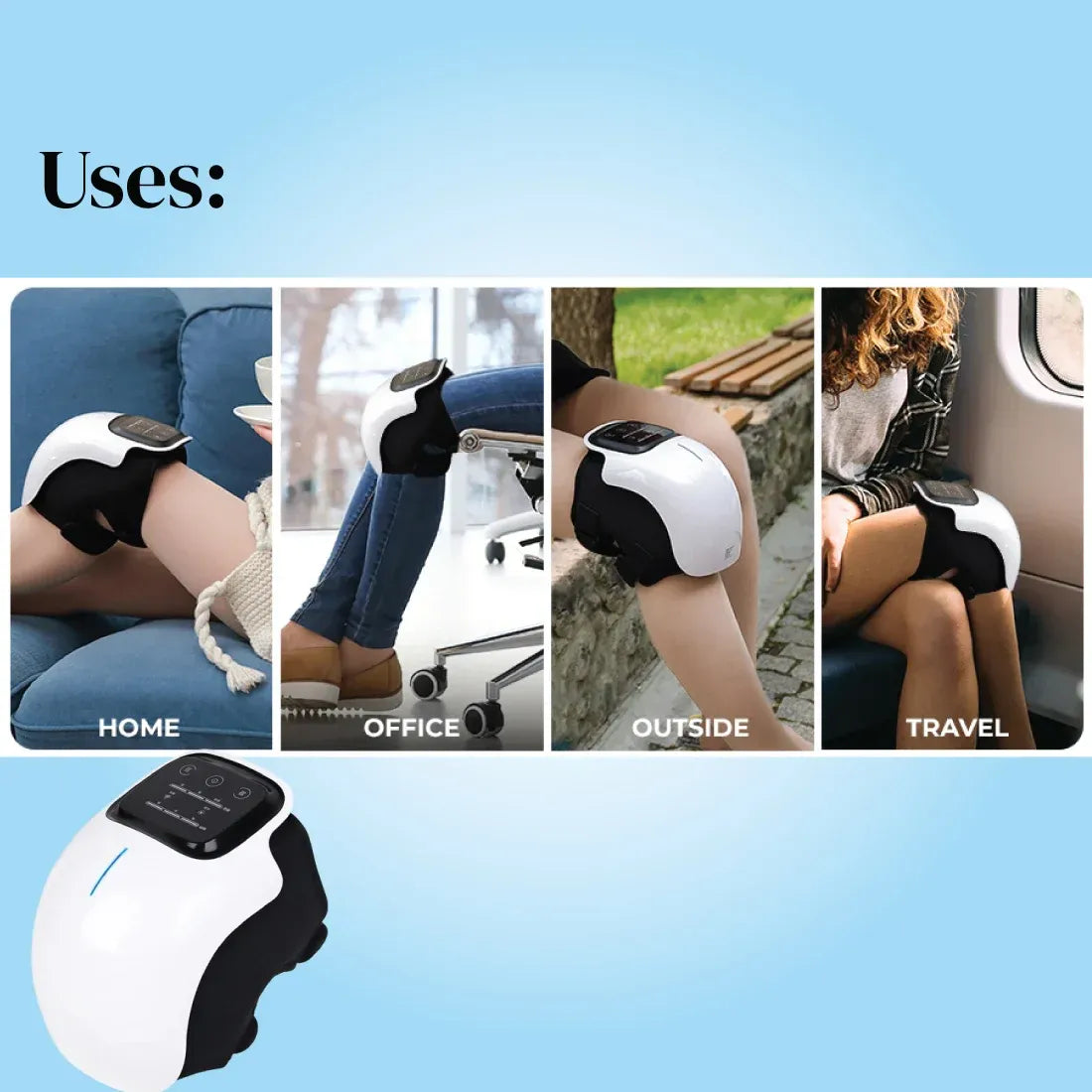 Knee Massager Machine Wireless Joint Pain Relief Device for Knee, Shoulder, Elbow & Ankle With Vibration, Magnetic & Heat JSB HF124