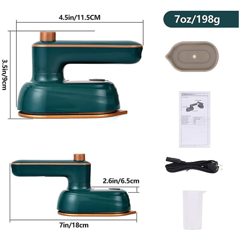 Portable Foldable Electric Mini Iron with Quick Heating 2 in 1 Wet (Steam) Dry Clothes Ironing for Home and Travelling Pack of 1