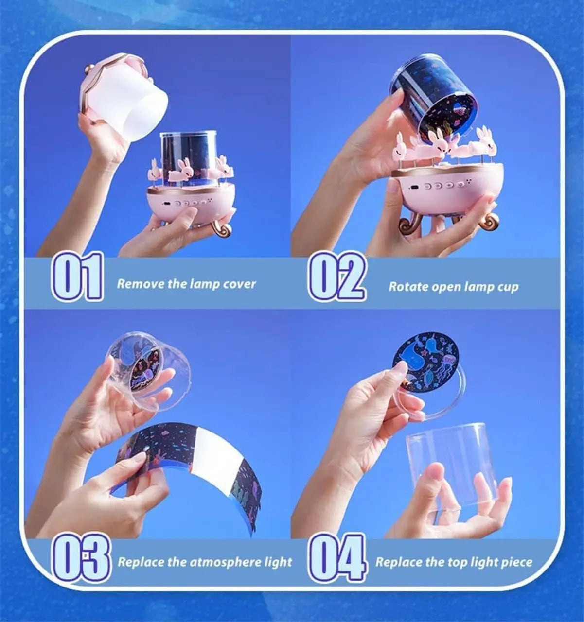 Rotating Rabbits Night Light | best gift for kids