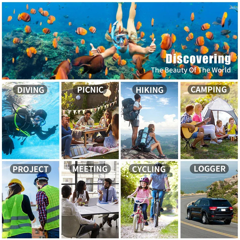 4K Ultra HD Pocket Action Camera 270° Rotatable Vlog Wifi Mini Sports Cam Waterproof Case Helmet Travel Bicycle Driver Recorder (64GB)