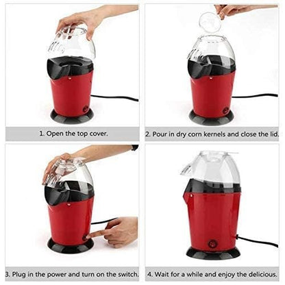 Mini Popcorn Maker - Removable Lid, Instant Oil-Free Popcorn, Easy Home Use