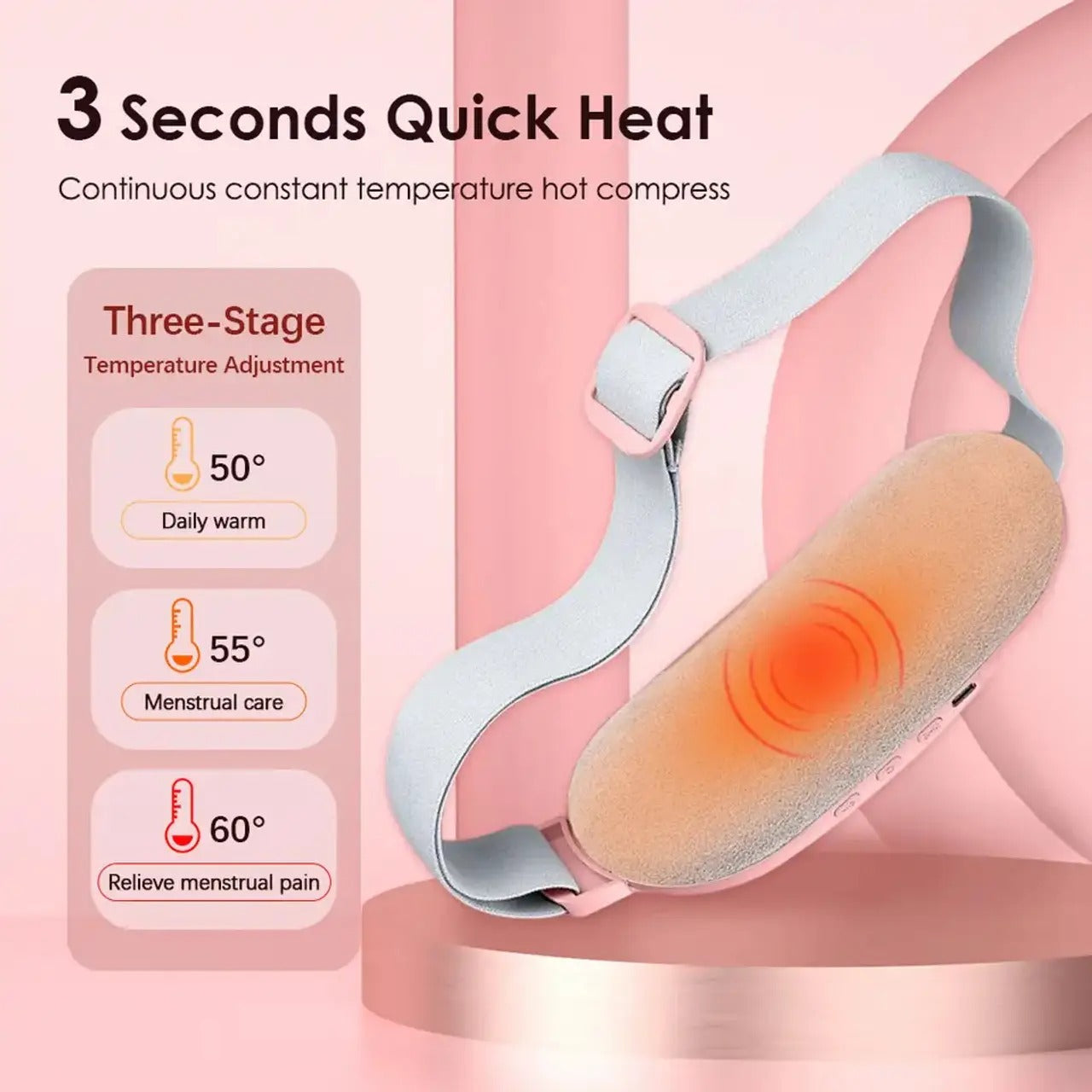 Electric Menstrual Heating Pad Period Cramp Massager
