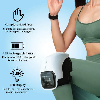 Knee Massager Machine Wireless Joint Pain Relief Device for Knee, Shoulder, Elbow & Ankle With Vibration, Magnetic & Heat JSB HF124