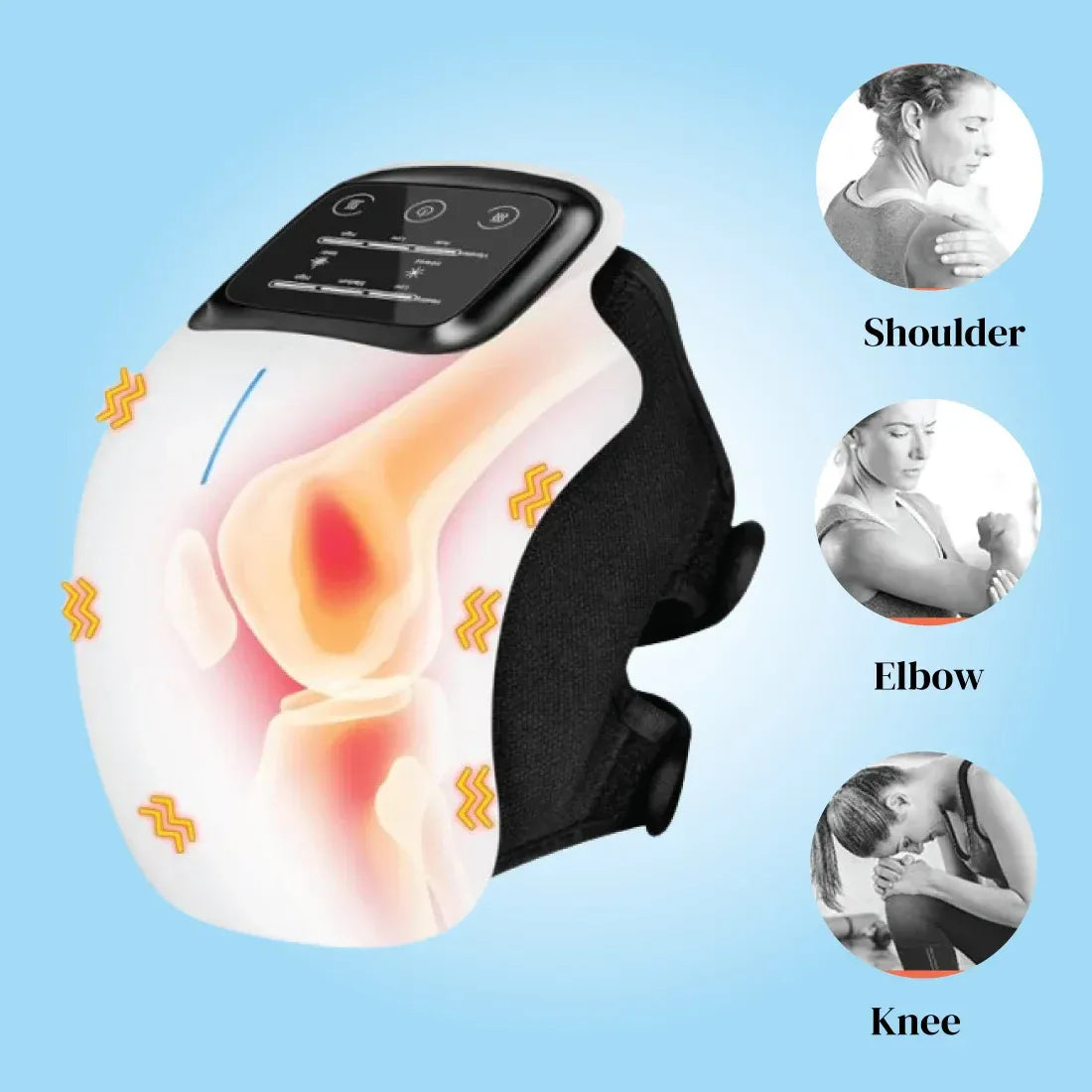 Knee Massager Machine Wireless Joint Pain Relief Device for Knee, Shoulder, Elbow & Ankle With Vibration, Magnetic & Heat JSB HF124